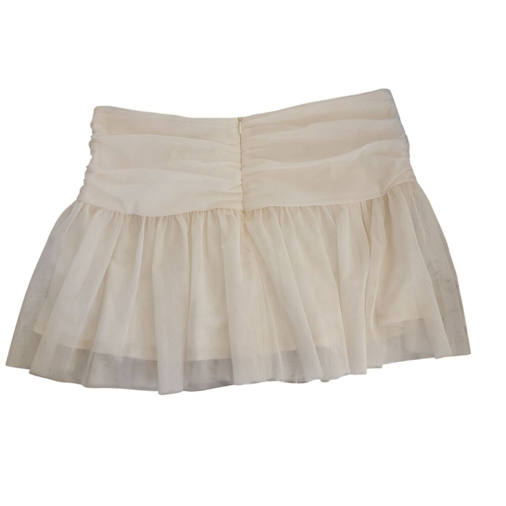 Forever 21 Women’s White Layered Mini Skirt Size XL– Flowy Boho Style - Picture 2 of 4